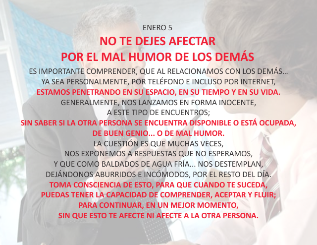 No te dejes afectar por el humor de los demás